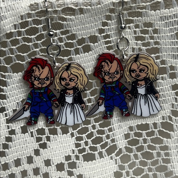 Jewelry - Chucky/Bride of Chucky Earrings with Red and Black Accents